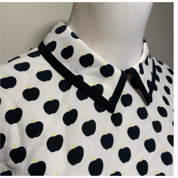 Kate Spade Sierra Apple Print Top blouse 2 nwot - Picture 10 of 13